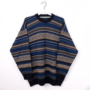 Vintage Blarney geometric 80's Sweater Fair Isle Multicolor Wool Blend Unisex